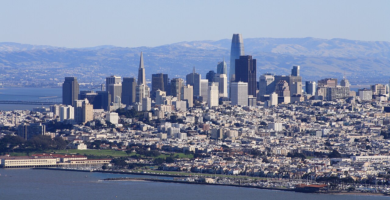 San Francisco skyline and hillside neighborhoods viewed from the Marin Headlands